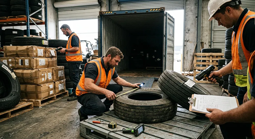 Quality inspection for mixed tyre container from China before shipment